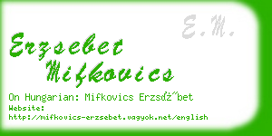 erzsebet mifkovics business card